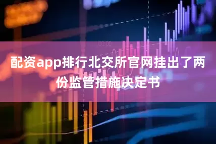 配资app排行北交所官网挂出了两份监管措施决定书