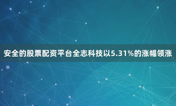 安全的股票配资平台全志科技以5.31%的涨幅领涨
