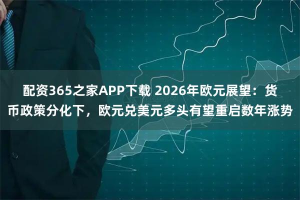 配资365之家APP下载 2026年欧元展望：货币政策分化下，欧元兑美元多头有望重启数年涨势